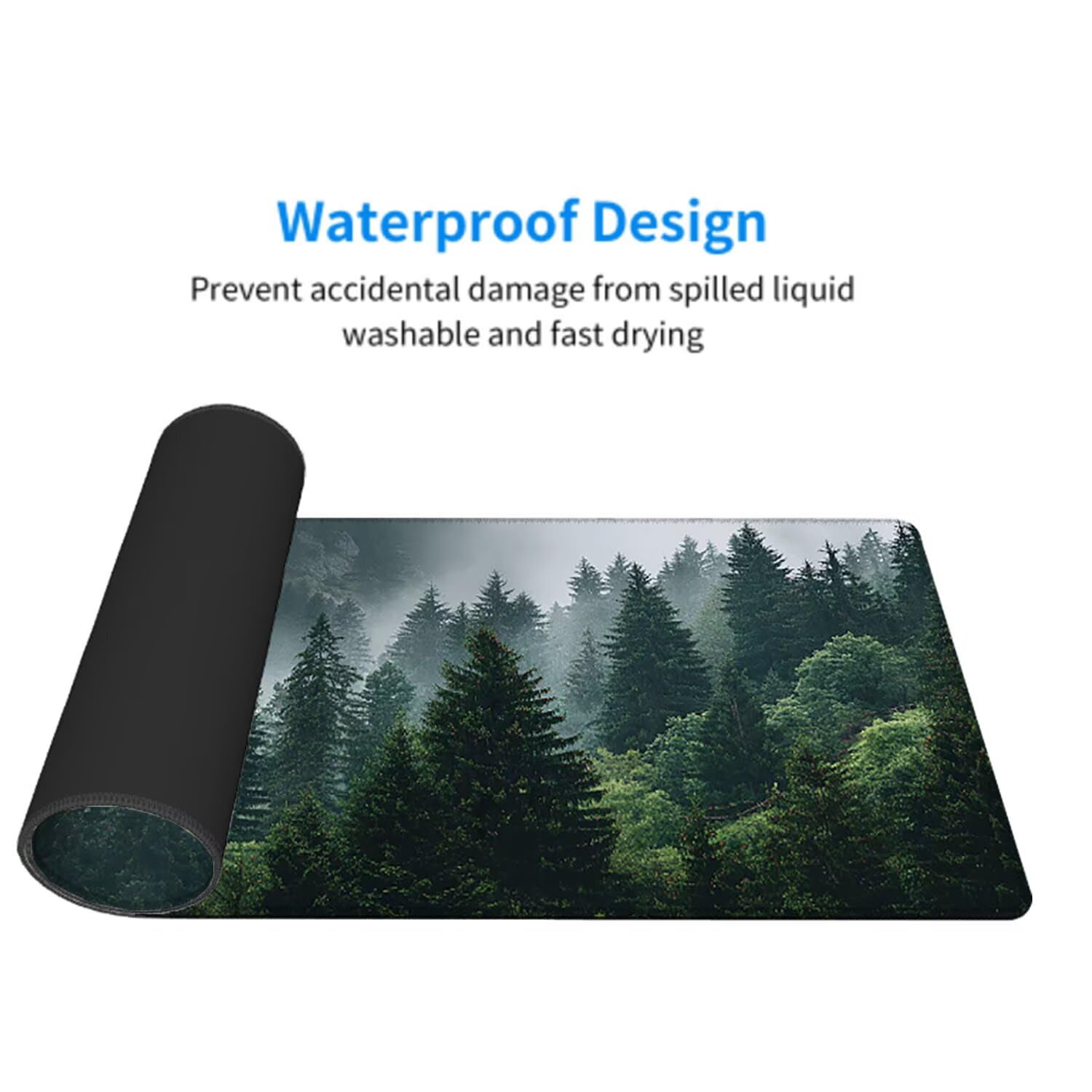 Podkładka pod mysz z krajobrazem pod mysz pod mysz pod mysz do gier XXL 1200 x 600 x 3 mm podkładka pod mysz gumowy las duża podkładka pod rękę gracz akcesoria wodoodporne PC, do klawiatury laptopa w