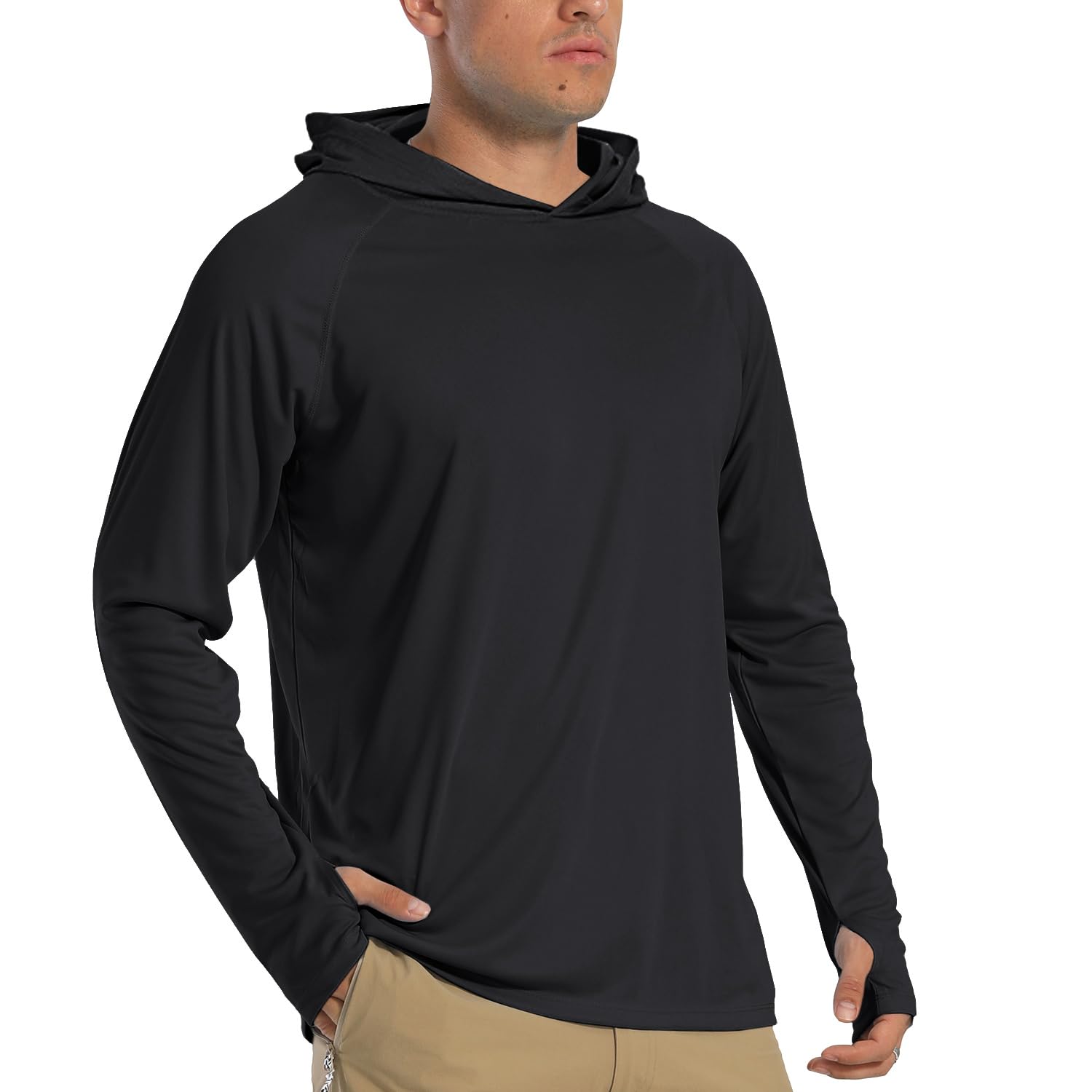TACVASEN Herren UV-Schutz Hoodie Kapuzenpullover UPF 50+ Langarm Shirt mit Daumenloch