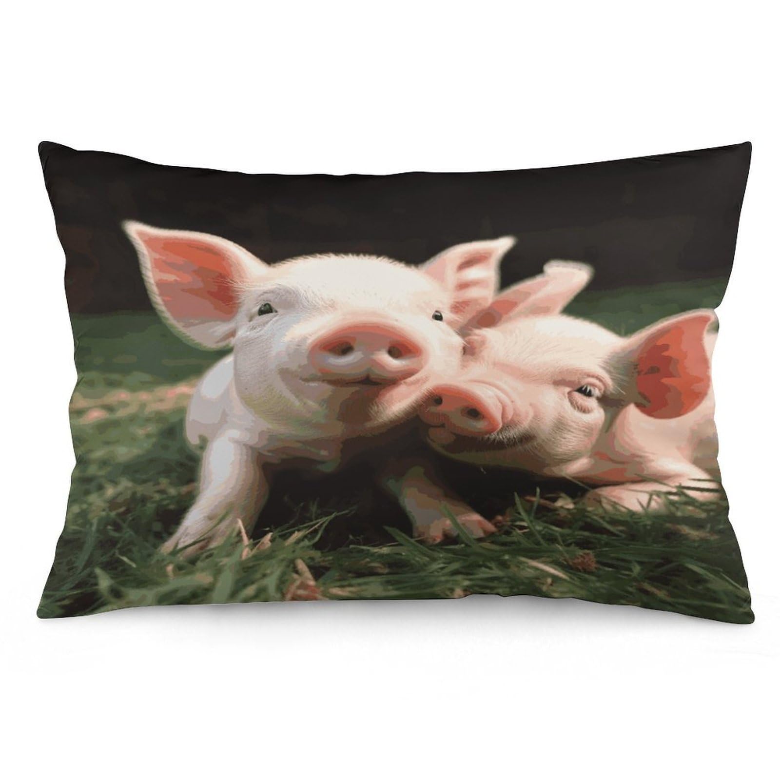 Smiling Throw Pillow Covers with Silent Zipper Polyester Pillow Protectors Removable Pillow Cases Soft Pillowcase Cozy Pillow Sham Cushion Cover for Sofa Car Bed 20"x30"