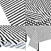 JInSEY 3 Pack Plastic Black White Stripe Tablecloths 54