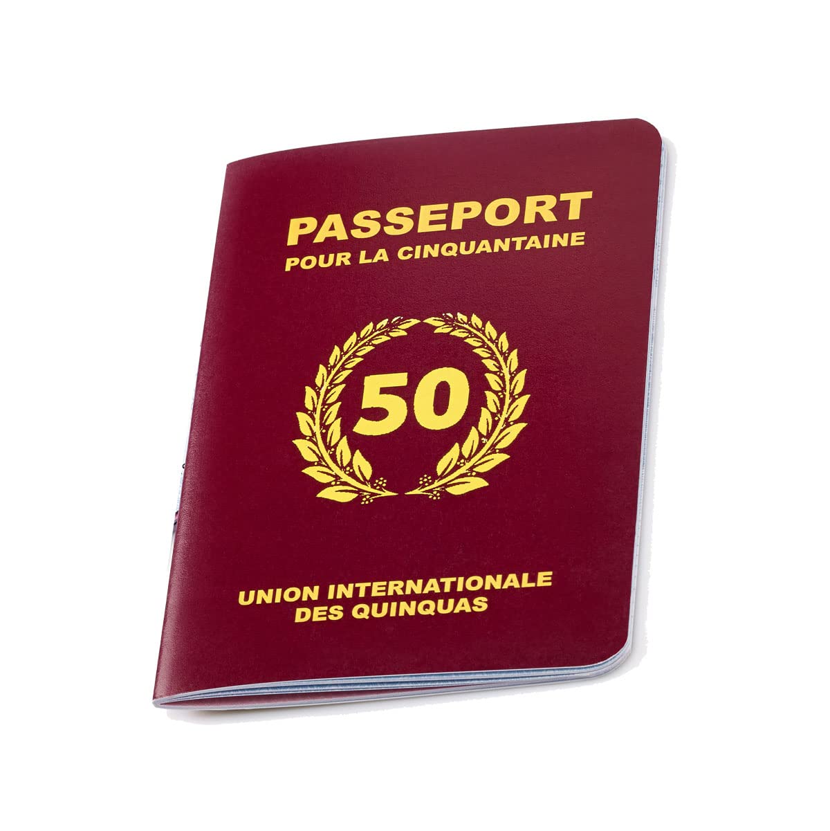 Livre d'or "passeport pour la cinquaintaine” guest book [French Language]