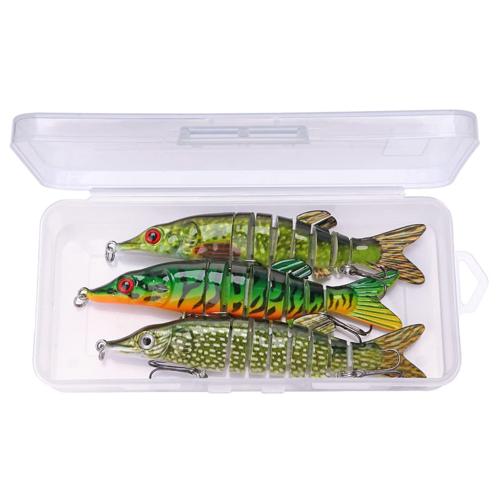 3/5pcs Boxed Bionic Sinking Wobbler for Fischerköder mit 18G 125 mm Gelenk Swimbait Crankbaits Fischerei Tackle (Color : Set D - 3pcs)