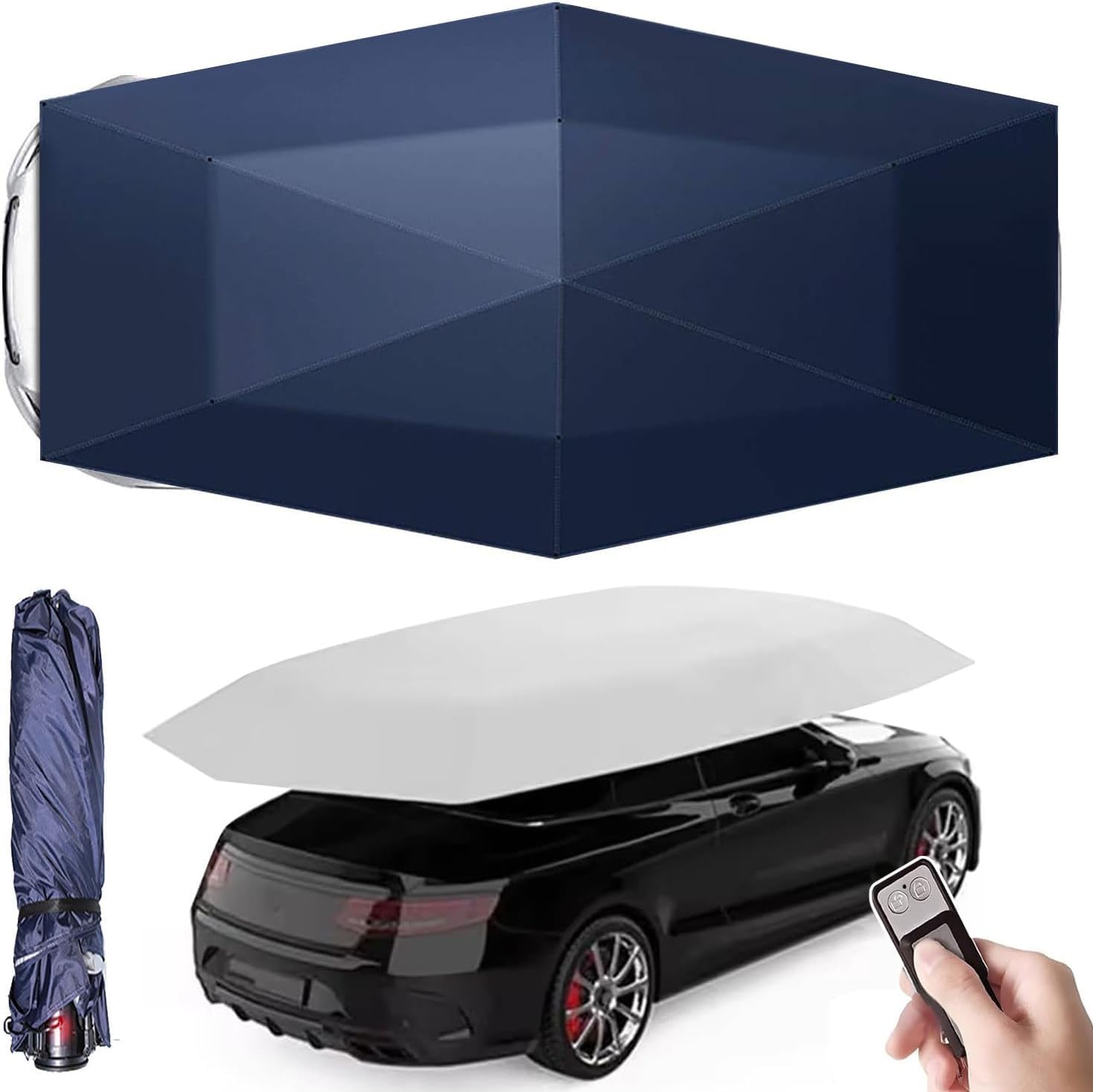 Tenda da Auto Completamente Automatica con Telecomando,Tettoia Elettrica Pieghevole per Auto per Esterni,Parasole Universale Elettrico, Protezione da Neve/Gelo/Grandine