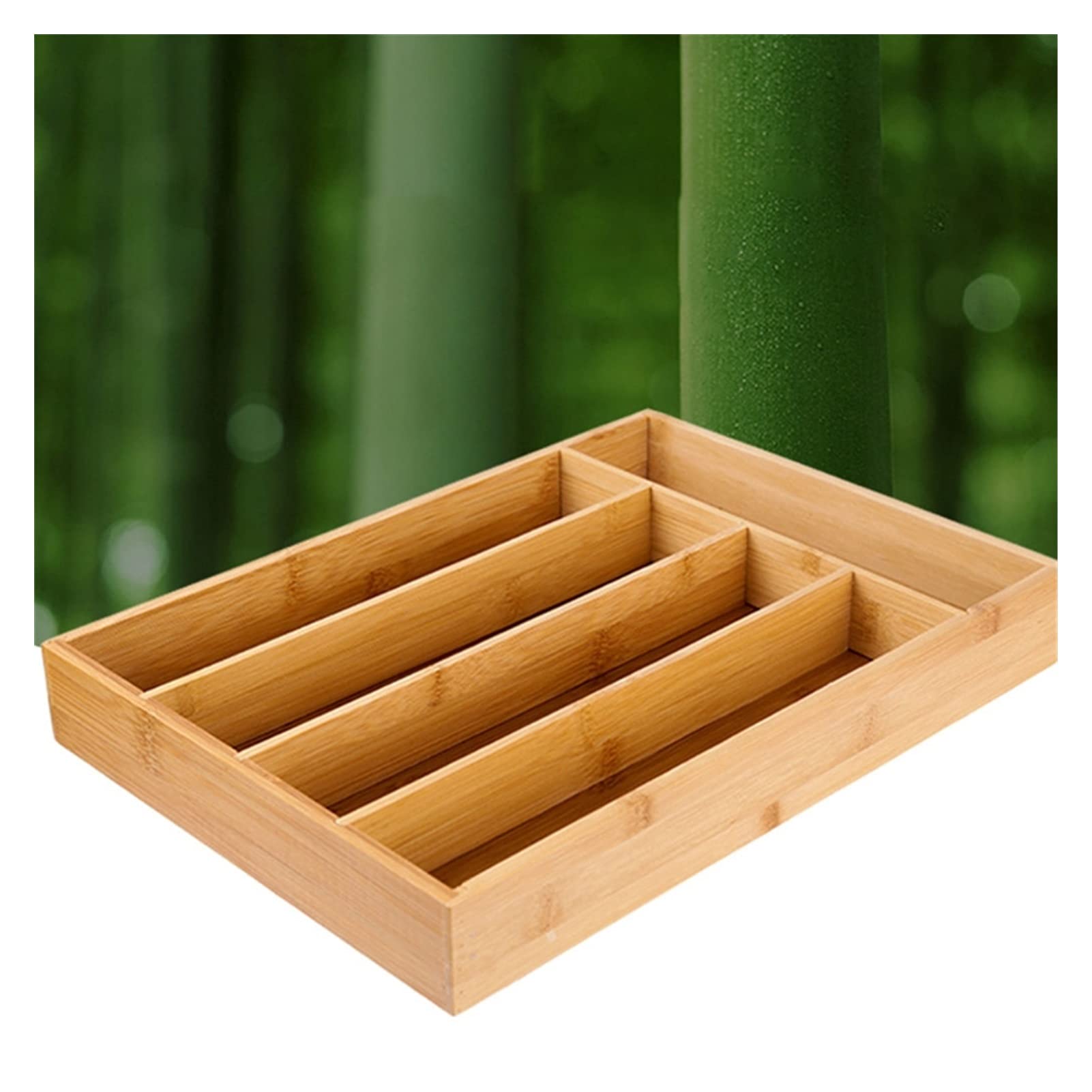 Organizer Küche Schublade Organizer Besteckkasten 5 Fächer Holz Utensilien Halter Messer Löffel Gabeln Organizer für Schrank
