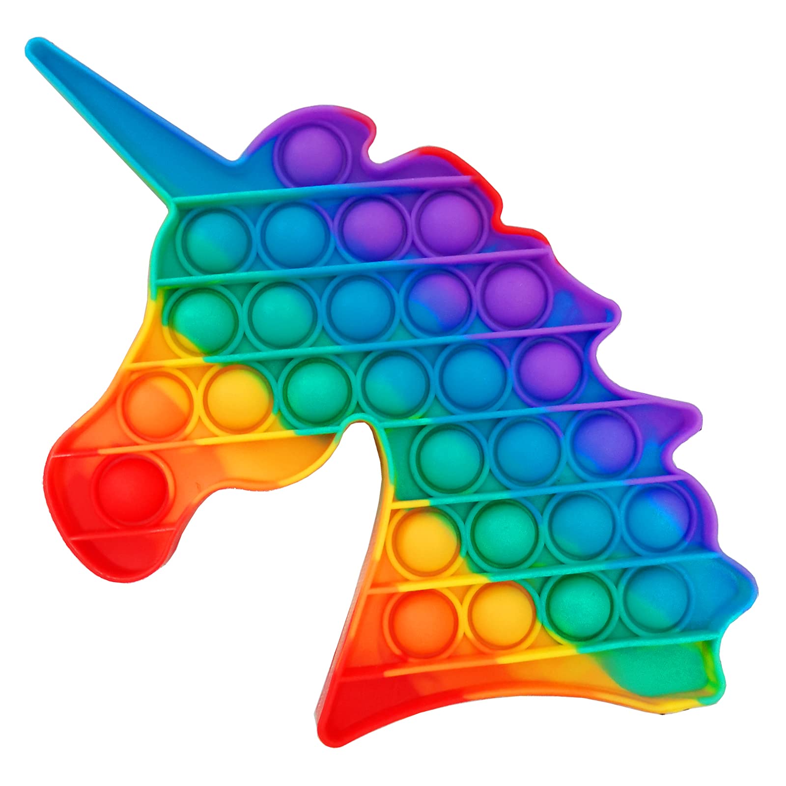 1 Pack Big Size pop Bubble Sensory Fidget Toys for Stress Relief Relaxation Rainbow Color Unicorn Silicone Squeeze Toys for Kids Autism and Adults Anxiety(Set of 1) Pop Push it Figetsss Toys