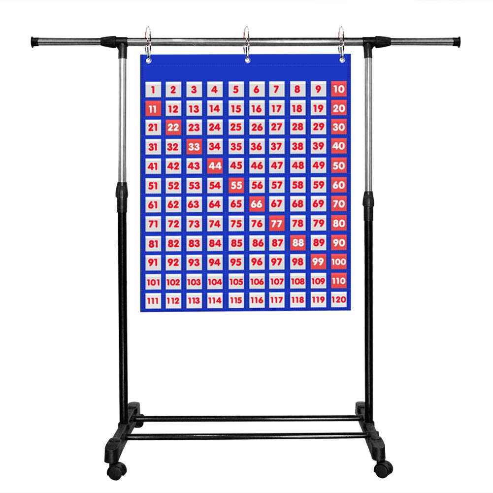 AUVCAS Hundreds Pocket Chart Kids Counting Number Learning Chart for Classroom Home,0-120 Double-Sided Number Cards & 9 Clear Symbol Cards Included(120 Pockets) - Image 4