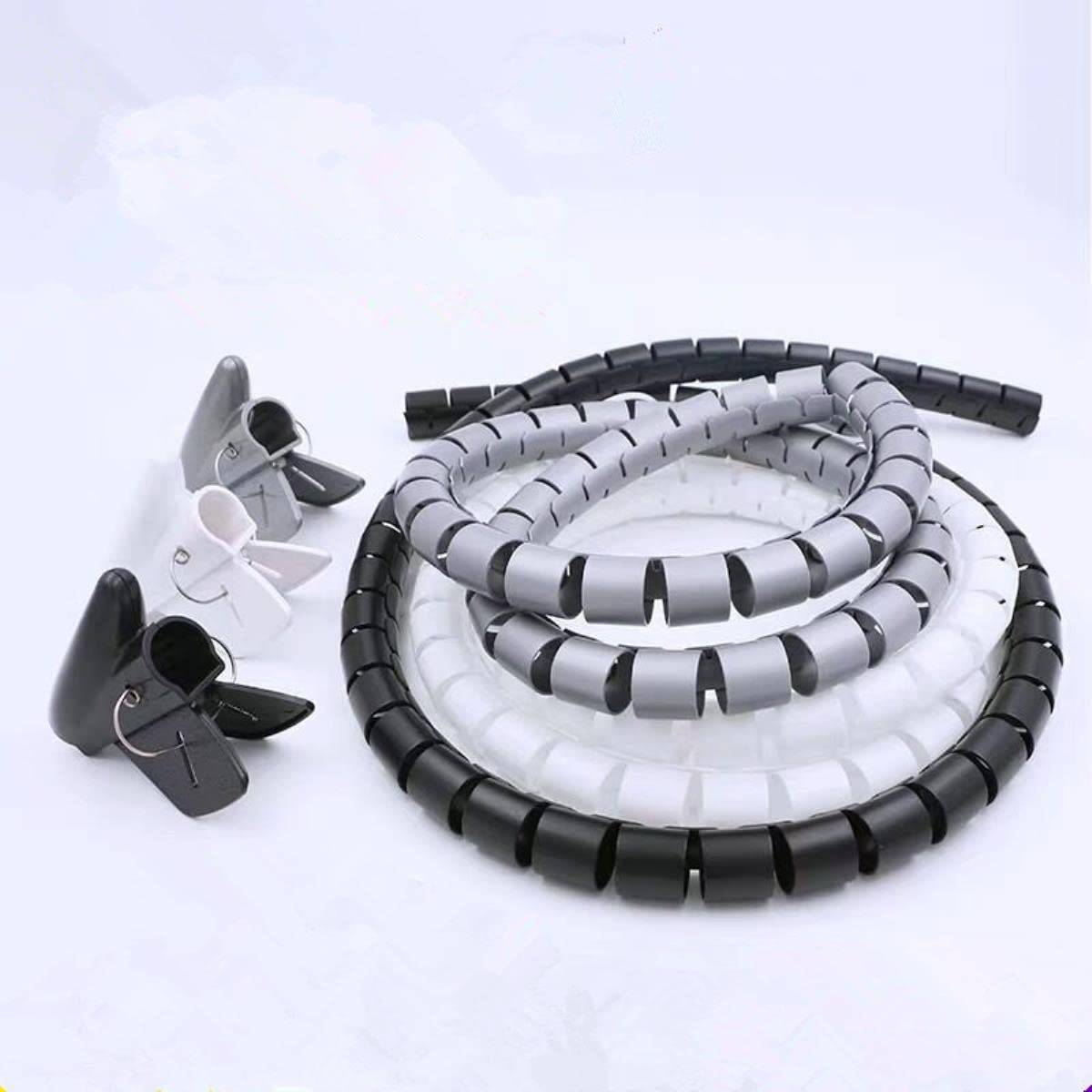 Copapa - Cavo A Spirale In Polietilene, 12 , 12 , Per Cavo Coputer, Colore Nero, Diaetro 12