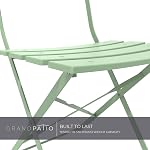 Grand patio Cadre Premium Patio Bistro Set, pliage extérieur Patio Ensembles de meubles, 3-Piece Patio Ensemble de pliage Patio Table et chaises, Pea Green