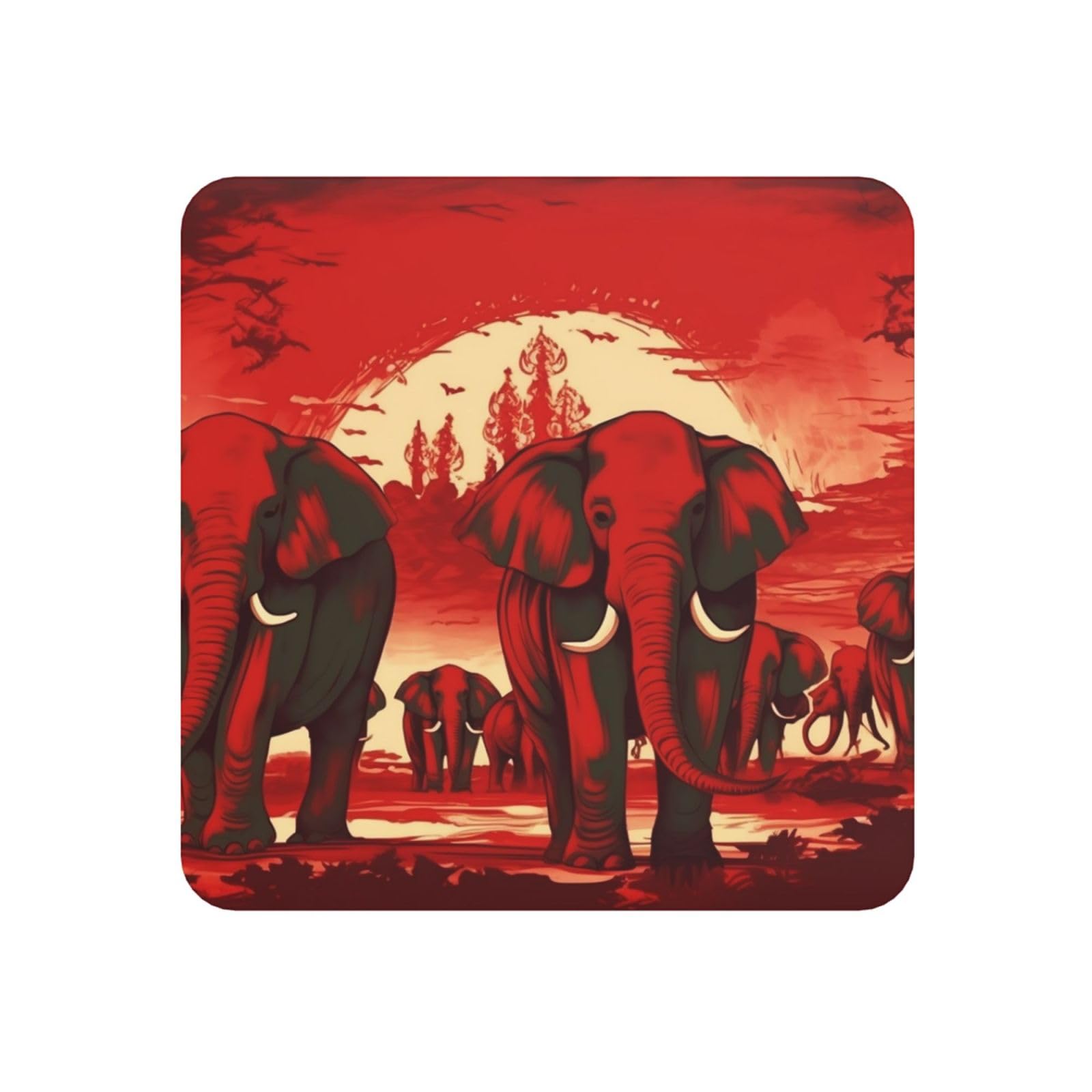 Fodpand Square Elephants Red Fridge Magnets, Strong Small Refrigerator Magnets Decorative Magnets For Kitchen Fridge Office Locker - Funny Magnetic Stickers Birthday Gifts