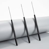 Vista 2 de NEWISHTOOL Extensiones de cabello de acero inoxidable, herramienta de gancho para tirar de aguja, 3 piezas de micro agujas enhebrador de alambre