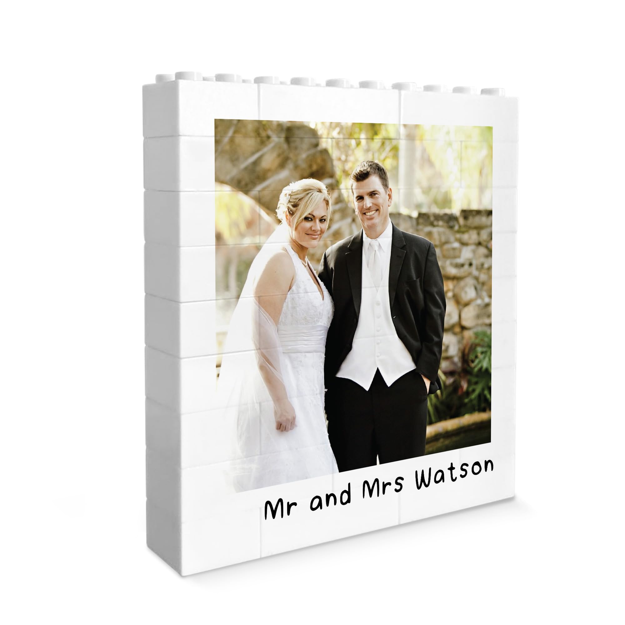 Red Ocean Personalised Mr And Mrs Wedding Gifts Photo Building Block Any Surname Anniversary Wedding Day Gift For Couple Gift For Him Her Husband Wife Marriage Sign Keepsake