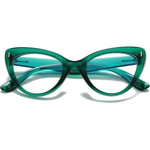 Viseng Womens Oversized Cateye Reading Glasses Blue Light Computer Glasses Stylish Reader +1.5 (green)