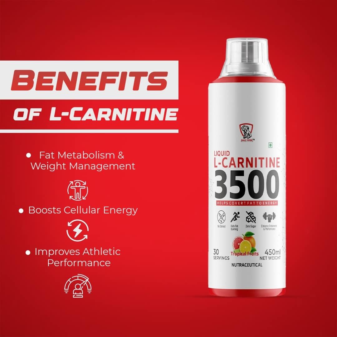 l carnitine 3500 mg benefits DAILY DOSE NUTRITION L Carnitine Liquid 3500 Mg - Fast-Acting - Converts  Cells Into Energy - Energy Booster