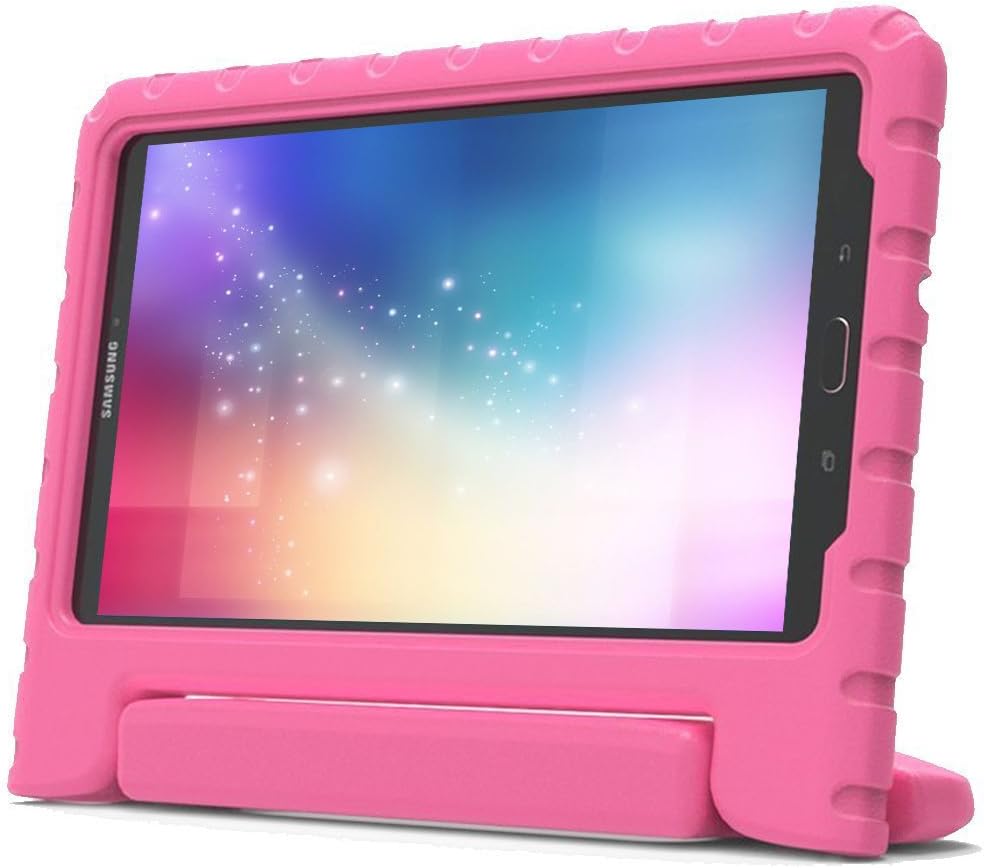 BMOUO Kids Case for Samsung Galaxy Tab A 10.1 (SM-T580/T585), Shockproof Case Light Weight Super Protection Cover Handle Stand Case for Samsung Galaxy Tab A 10.1-inch Tablet 2016 Release - Rose