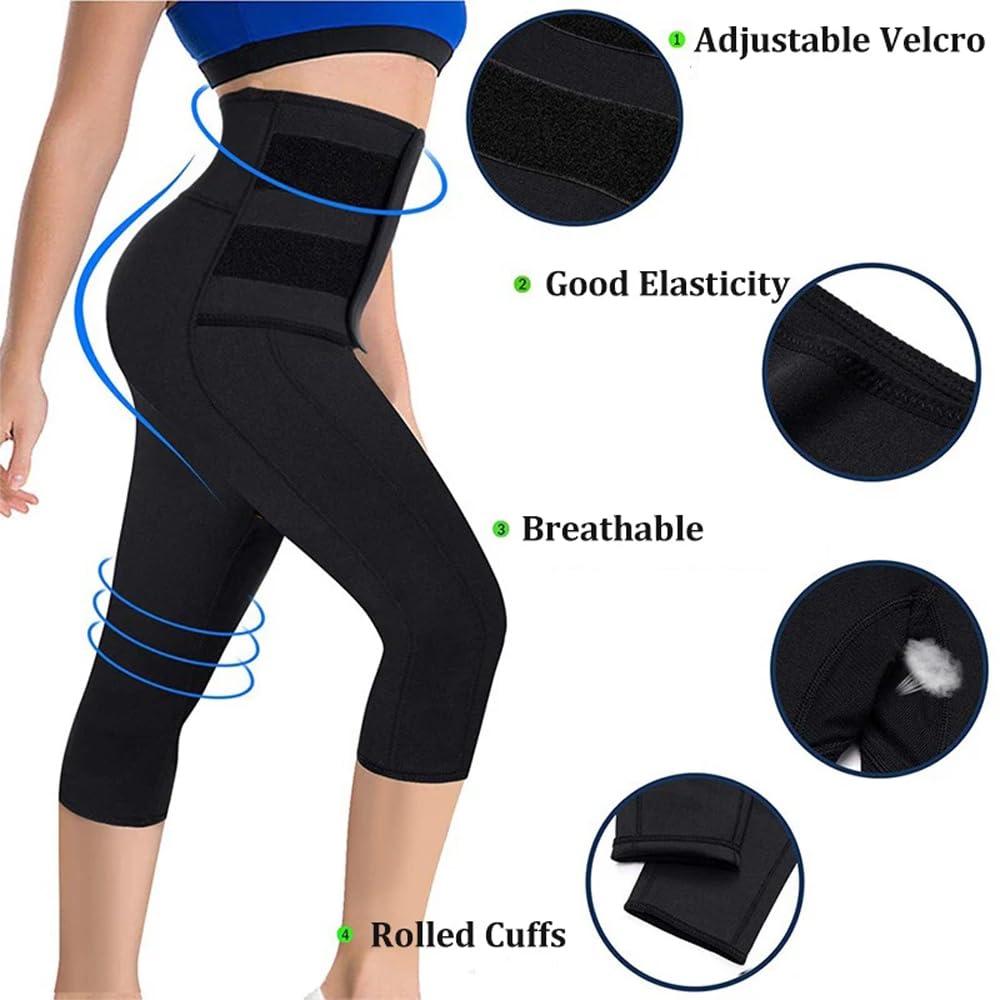 Sauna Sudore Capris Vita Alta Shapewear Leggings con Vita Trainer Perdita di Peso per Le Donne Palestra Allenamento Esercizio