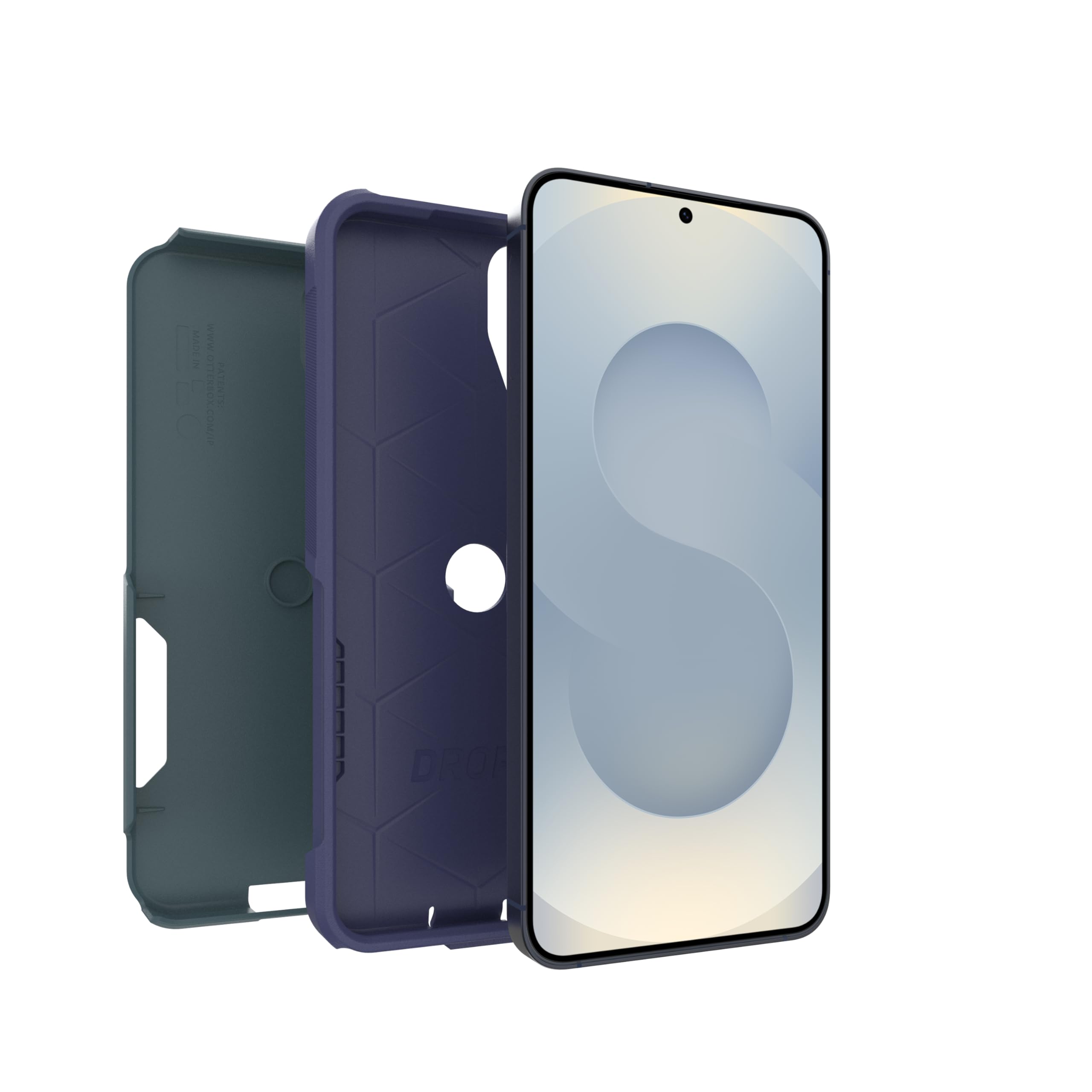 OtterBox Samsung Galaxy S25 (únicamente) - Funda de la Serie Commuter - Harbor Storm (Verde y Azul) - Delgada y Duradera - Compatible con Bolsillo - con protección de Puerto