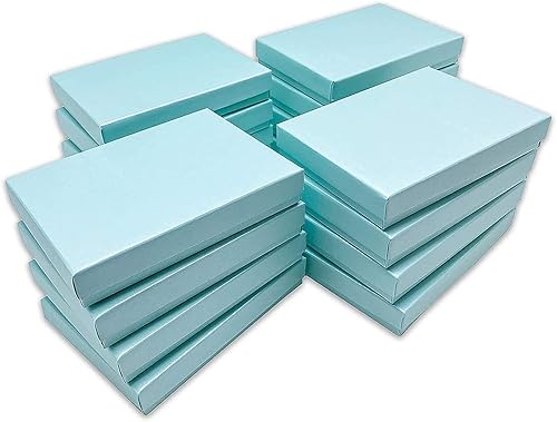 Miniatura 57 de TheDisplayGuys - Paquete de 25 cajas de regalo de cartón kraft #53 con relleno y tapa de algodón, lavanda clara, (5.4 x 3.9 x 1.0 pulgadas)