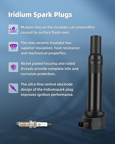 Miniatura 5 de ECCPP UF499 4 bobinas de encendido con 4 bujías de iridio 1.6L 2006 2007 2008 2009 2010 2011 para Hyundai Accent para Kia Rio Rio5 C1543 UF499 5C1586