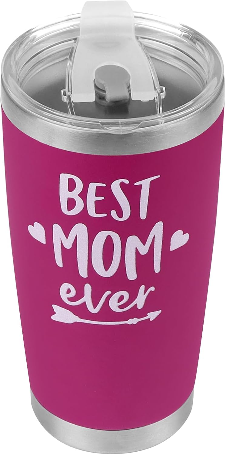 Christmas Gift for Mom – 20 oz Double-Wall Stainless Steel Insulated Travel Tumbler with Leak-Proof Lid, Keeps Drink Temperature for Her