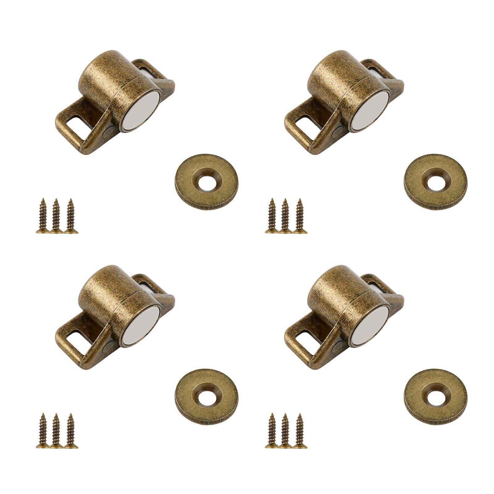 Hzbb Green Color 4Pcs Zinc Alloy Catches, Noiseless Cabinet Door Stopper, Cupboard Closing Hardware For Home Use Bathroom Kitchen Cabinet Door Stopper