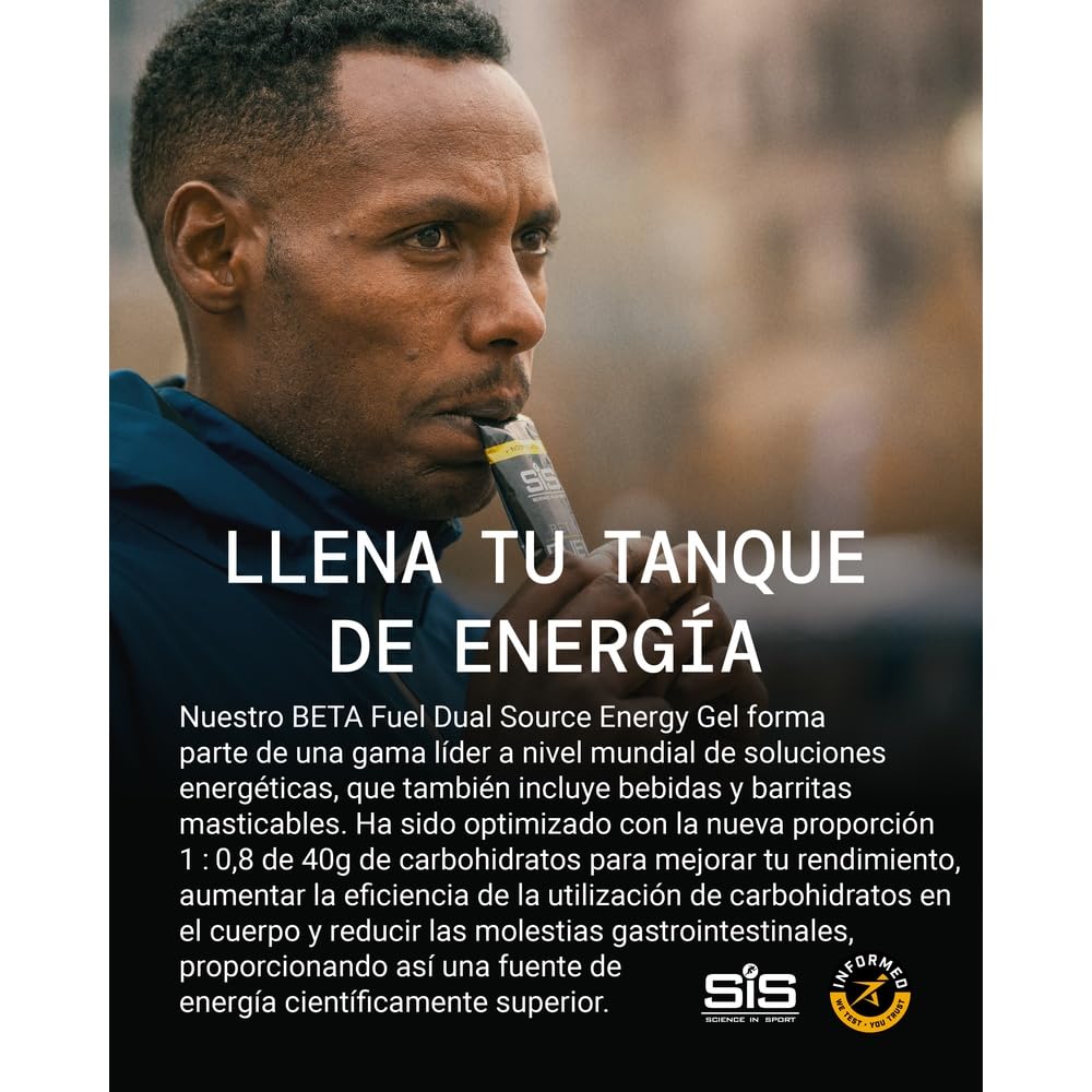 Science in Sport Beta Fuel Gel Gel Energético de Doble Fuente 30 x 60ml Naranja Vegano - 40g de Carbohidratos en Proporción 1:0.8, Muy Buen Proveedor de Energía