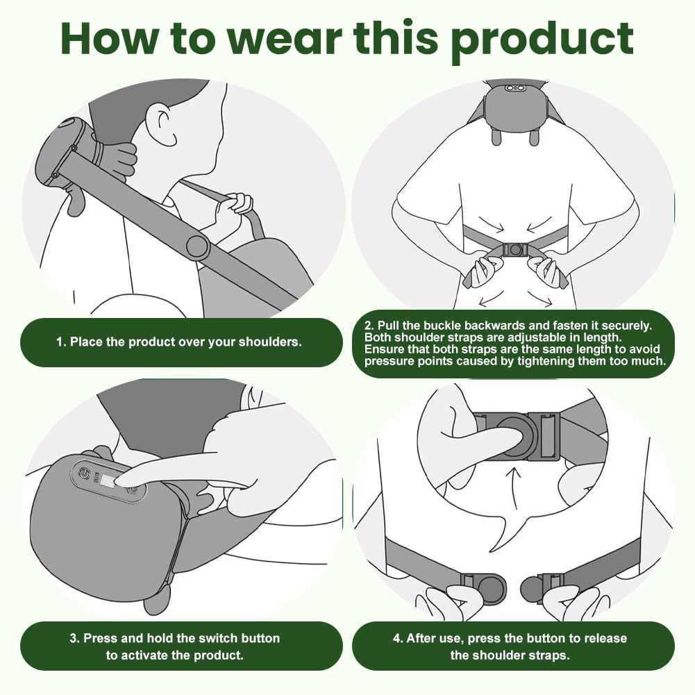 Masajeador de cuello y hombros, masajeador de manos reales 4D, masaje de espalda Shiatsu portátil, 3 niveles de masaje y 2 niveles de calefacción, masaje profundo para cuello, hombros, dolor de