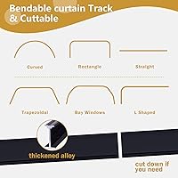 Vista 5 de Riel de cortina de techo flexible para montaje en techo o pared, divisor de habitación resistente para sala de estar, dormitorio, ducha