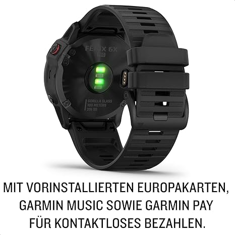 Garmin fenix 6X PRO – GPS-Multisport-Smartwatch mit 1,4 Zoll Display,  vorinstallierten Europakarten, Garmin Music und Garmin Pay. Wasserdicht bis  10 ATM und bis zu 21 Tage Akkulaufzeit: Amazon.de: Elektronik \u0026 Foto