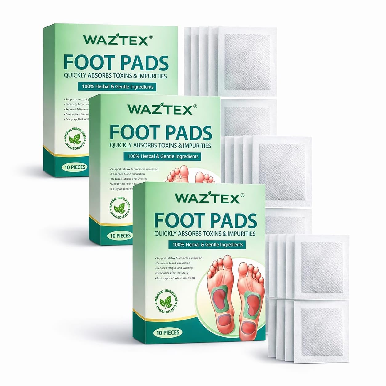Foot patch Herbal And Gentle Ingredient (30 Pieces) Detox Foot Pads Natural Ingredients for Sleep Aid Pain Relief Toxin Removal with Bamboo Vinegar and Acupoint Micro-Massage Technology (Pack of 3) (30)-image-45