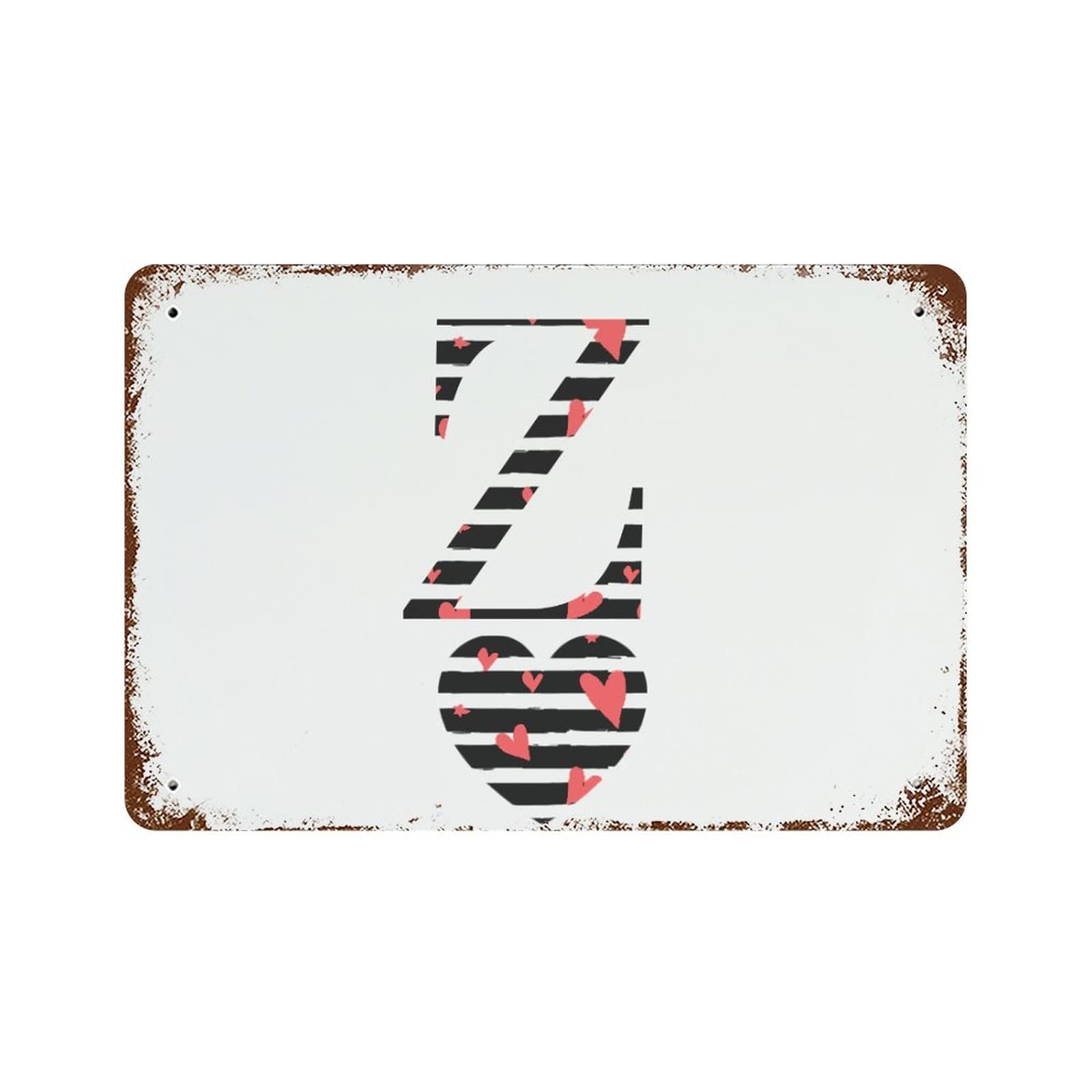 Plaque cœur en métal Z pour Saint-Valentin et déco murale vintage