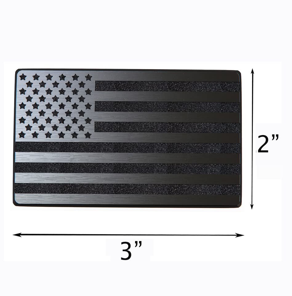 Image of Magnet American Black Flag Reflective Auto Decal for Cars Trucks, 2pcs Forward and Reverse Set (3 inchx2 inch, Black)