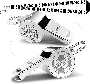 fkovcdy Whistle Thank You Soccer Gifts for Coaches Teachers Whistle Emergency Coach Referee Lifeguard Loud Whistle for Men Women Referees Coaches Sports Coaches Whistle with Lanyard Cheer Coach Gift.