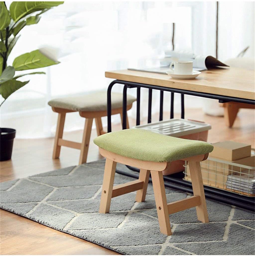 Stool Pouffe Wood Elegantly Curved Footstool Change Shoes Stool Bench Rest Chair,Living Room Bedroom Gray (Color : A)