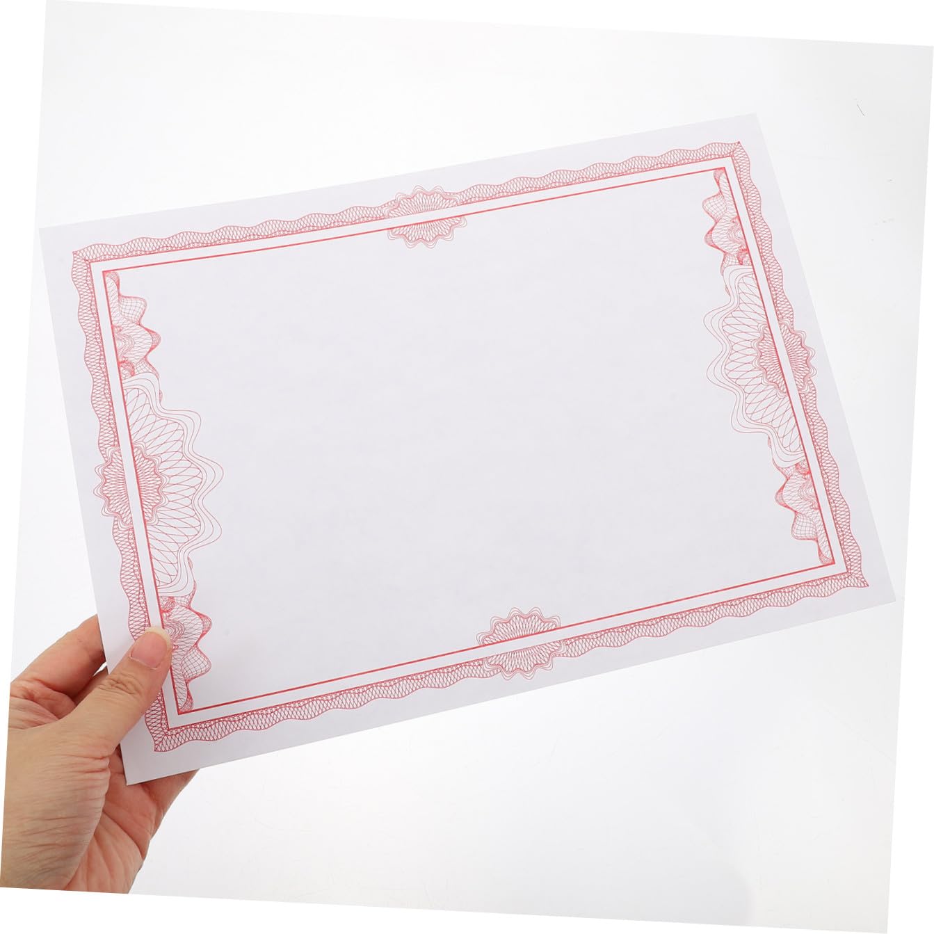 50 Hojas de Papel Rojo Imprimible para Certificados de Reconocimiento y Agradecimiento, Material Suave de 150g Adecuado para Uso en Oficina y Aula Escolar