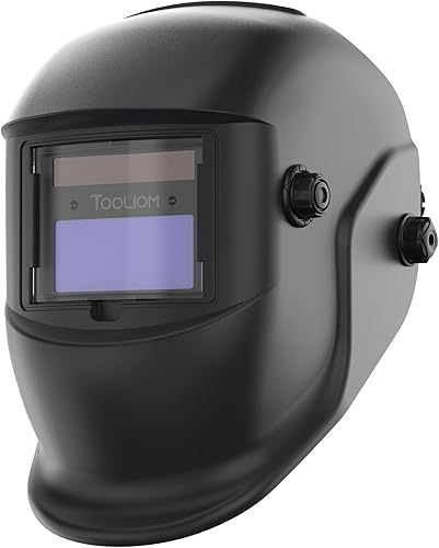 TOOLIOM True Color Solar Powered Auto Darkening Welding Helmet with Adjustable Shade for TIG MIG ARC