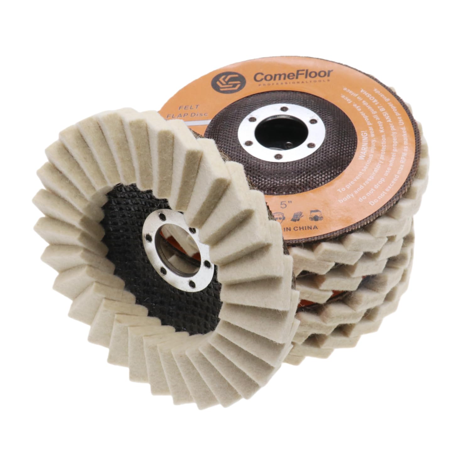 Wool Felt Flap Discs - Polishing for Metal & Stone -7