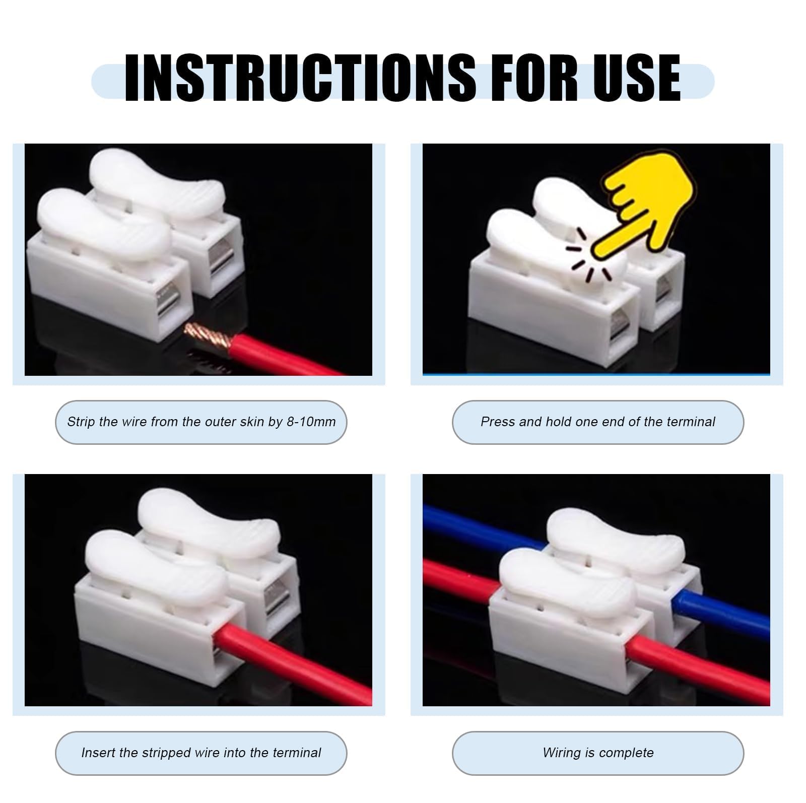 80 Pcs Electrical Connectors Block, Electrical Wire Connectors Push Fit - Image 4