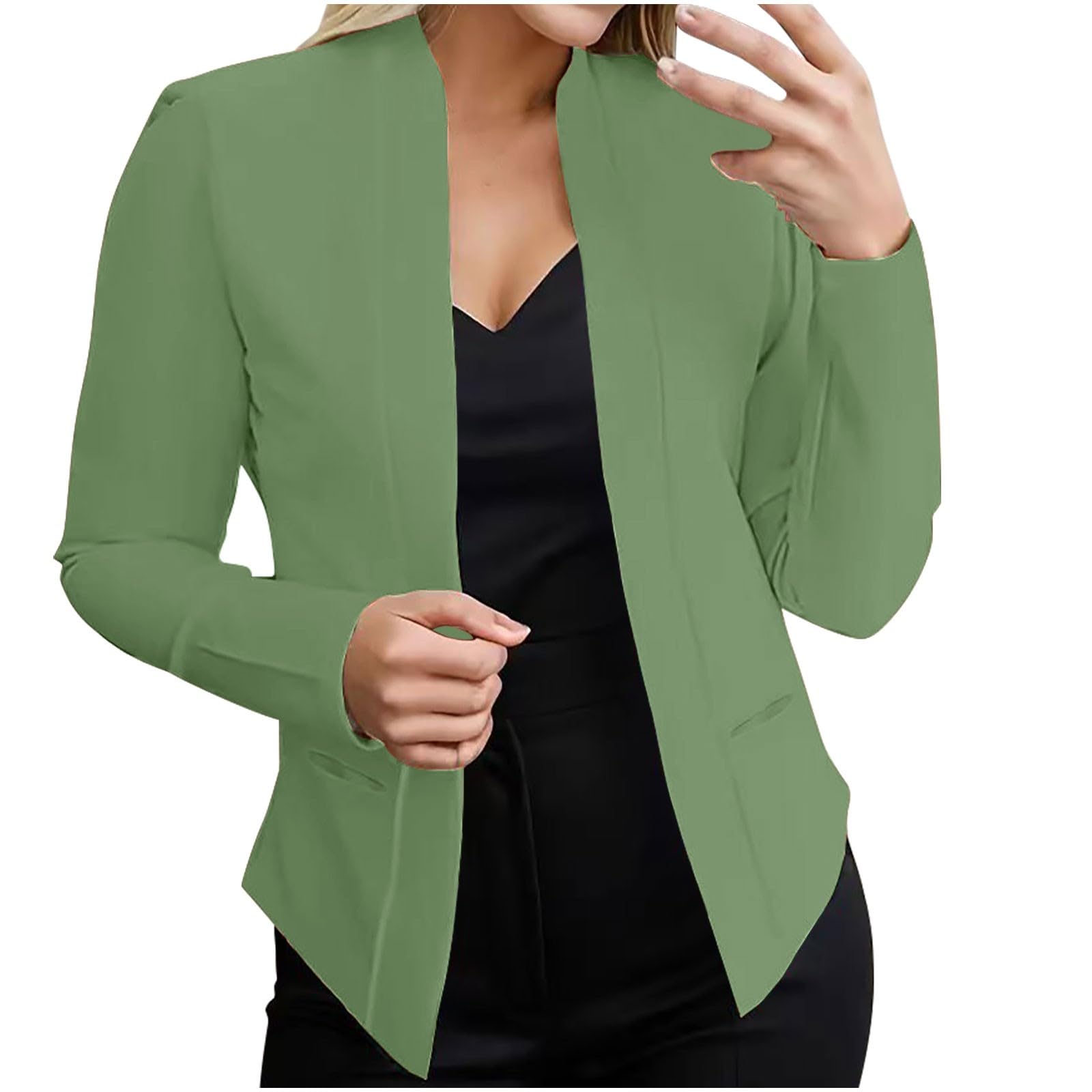 Slim Fit Blazer for Women Dressy Stretchy Fall Long Sleeve Blazer Jacket Lined Casual Business Petite Suit Jackets