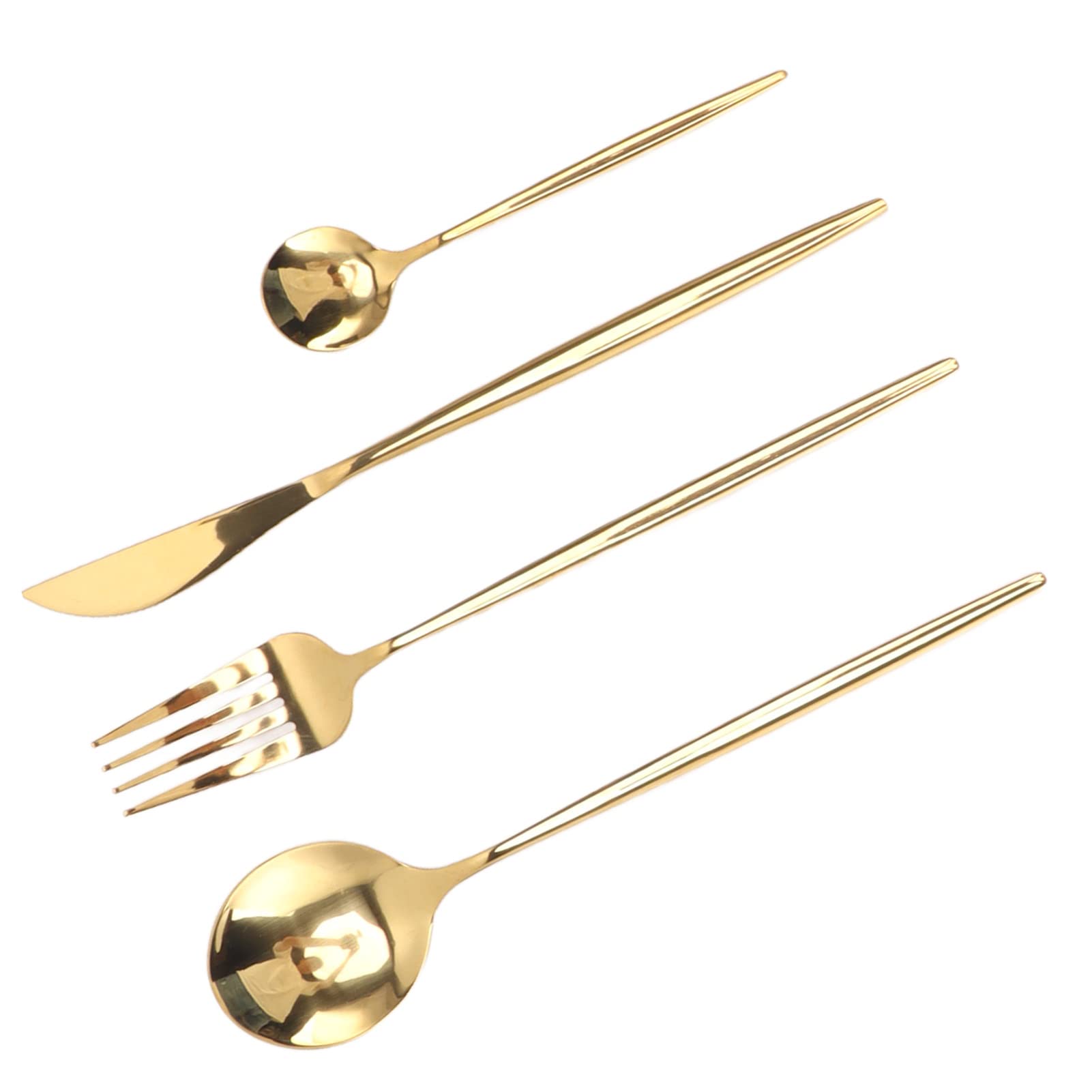 Besteck, Edelstahlbesteck, Leicht zu Reinigen, für Restaurants, Hinterlässt Keine Flecken (Gold)