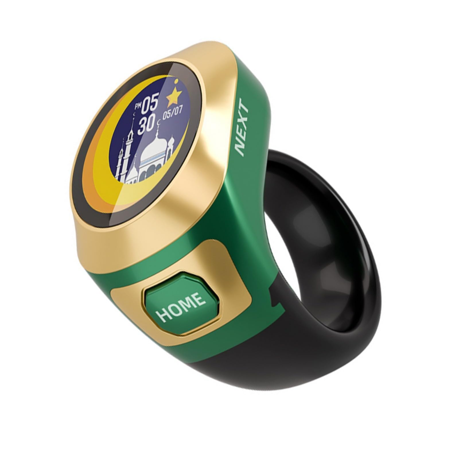 Anillos digitales LED multicolor con 3 tamaños ajustables Tasbih con conexión de aplicación en tiempo real, contador de cuentas de mano
