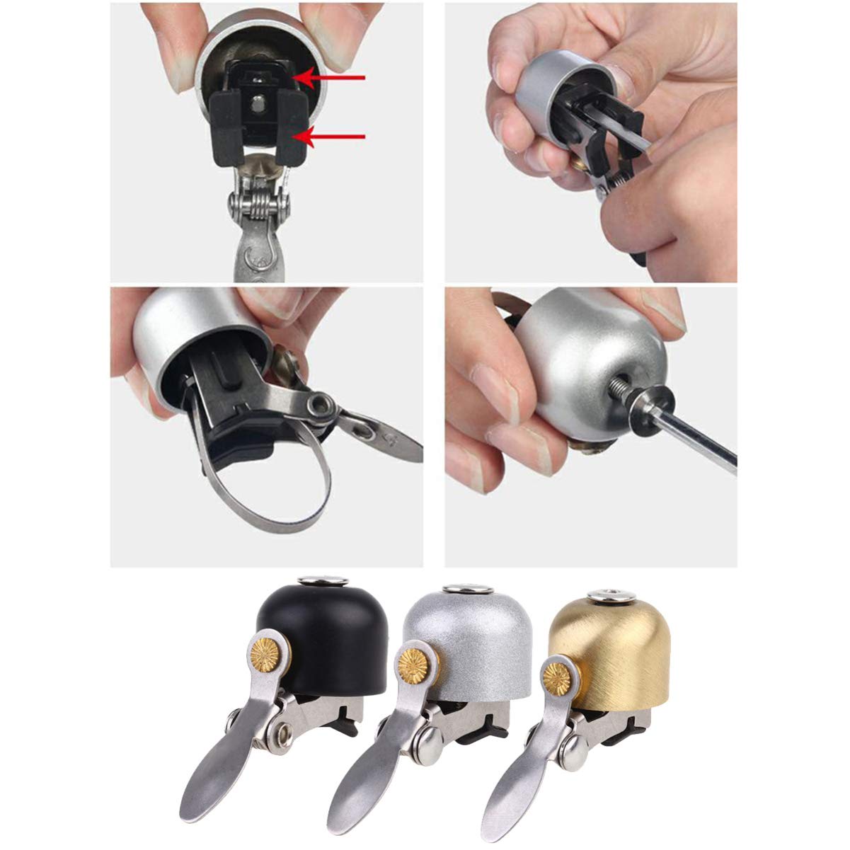 2St Fahrradklingel Bike Bell fahrradglocke Beanie-Helmfutter Fahrradring aus Kupfer Fahrräder Klassische Glocke Outdoor-Bike-Hammer-Glocke Trompete die Klingel Verstreute Perlen