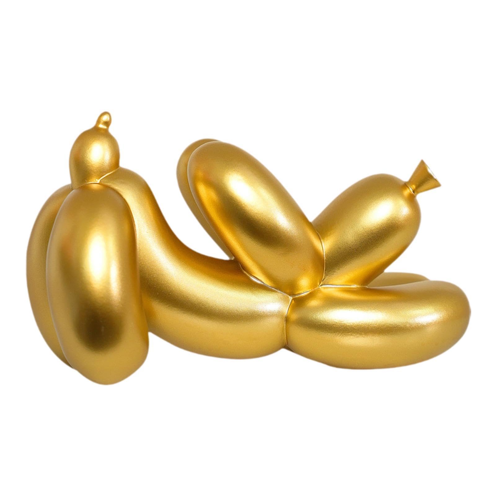 Kuntesetty Estatua de Perro con Globo, Figura Decorativa, Escultura para Estante, Restaurante, gabinete, hogar, Oficina, Bar, Oro