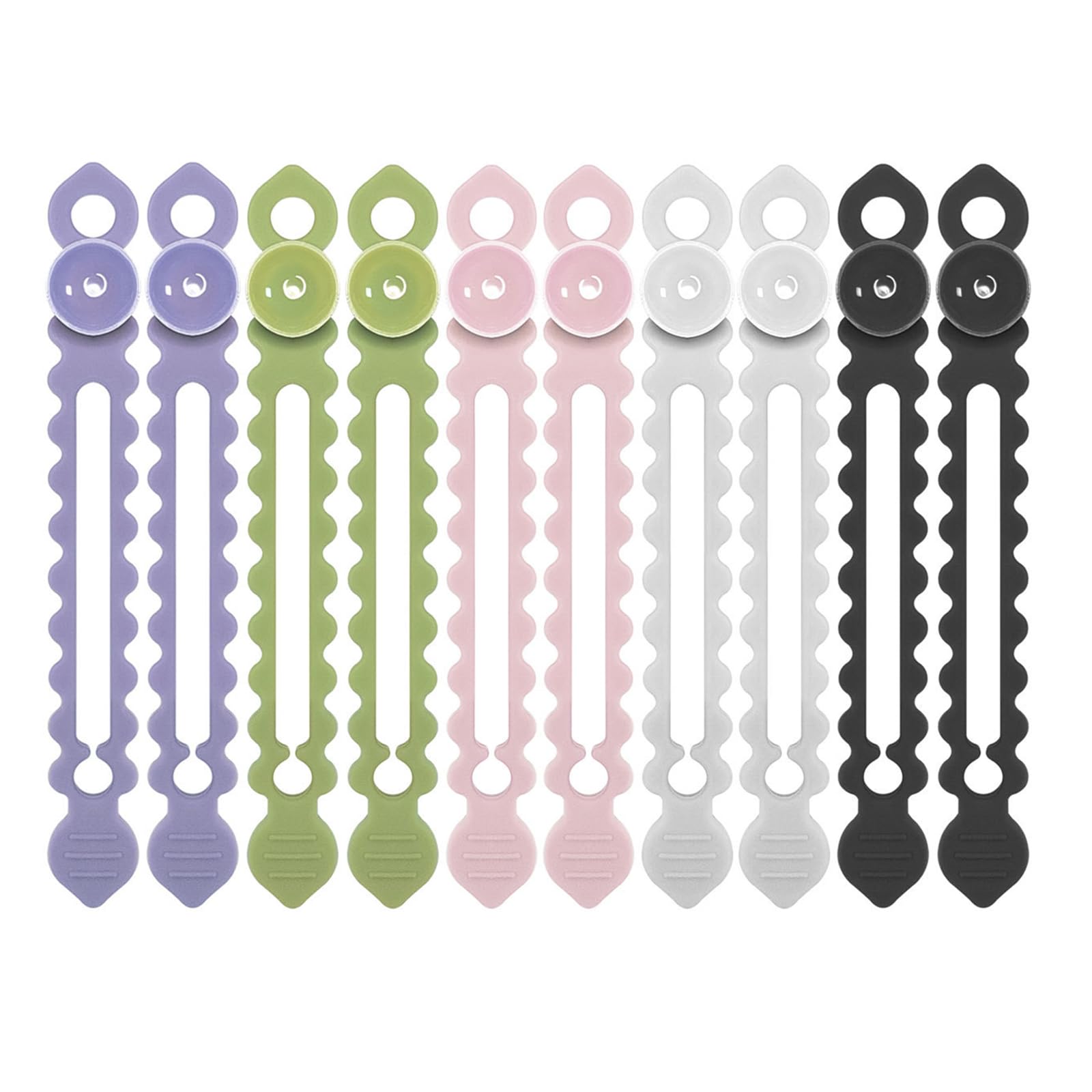 Pffiocix 10 5 Colors 1 Set Silicone Cord Winder Wall Mount Suction Cup Cable Ties Cable Organization And Storage Multipurpose Management Solution