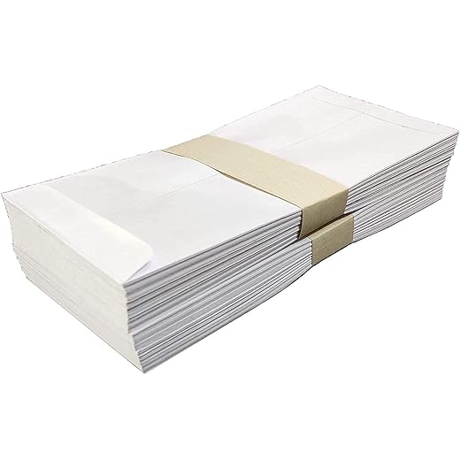 LIRABS Premium Super White Envelope 100 pcs 9.5x4.5 in