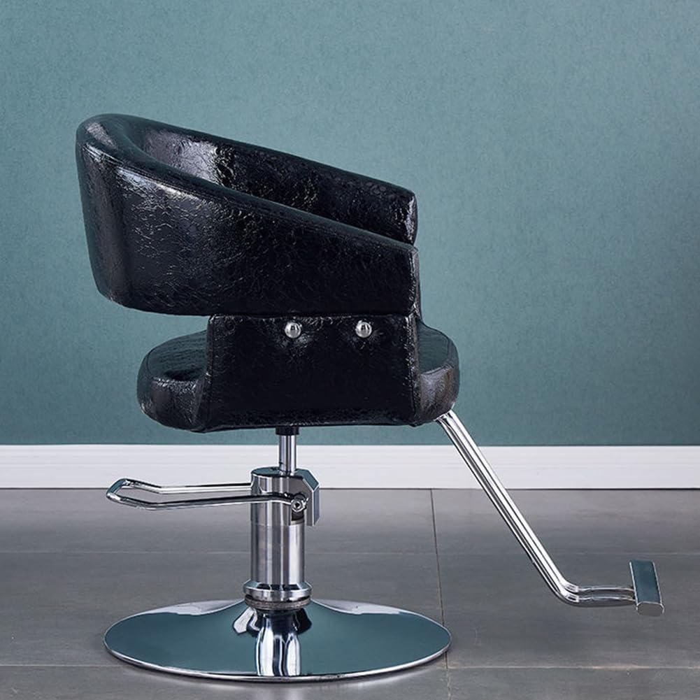 Silla de peluquería Silla de salón para peluquería,Silla de peluquero clásica con giro de 360 grados | Sillón de cuero ajustable en altura para spa de belleza para peluquería, tienda de tatuajes, L