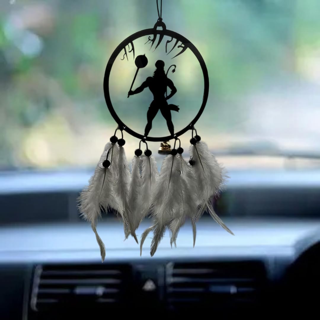 Giftlab Bajrangbali Theme Dream Catchers Positive Vibes, Eye Catchy, House Warming, Good Charm Car Hanging Ornament (Pack of 1)-image-20