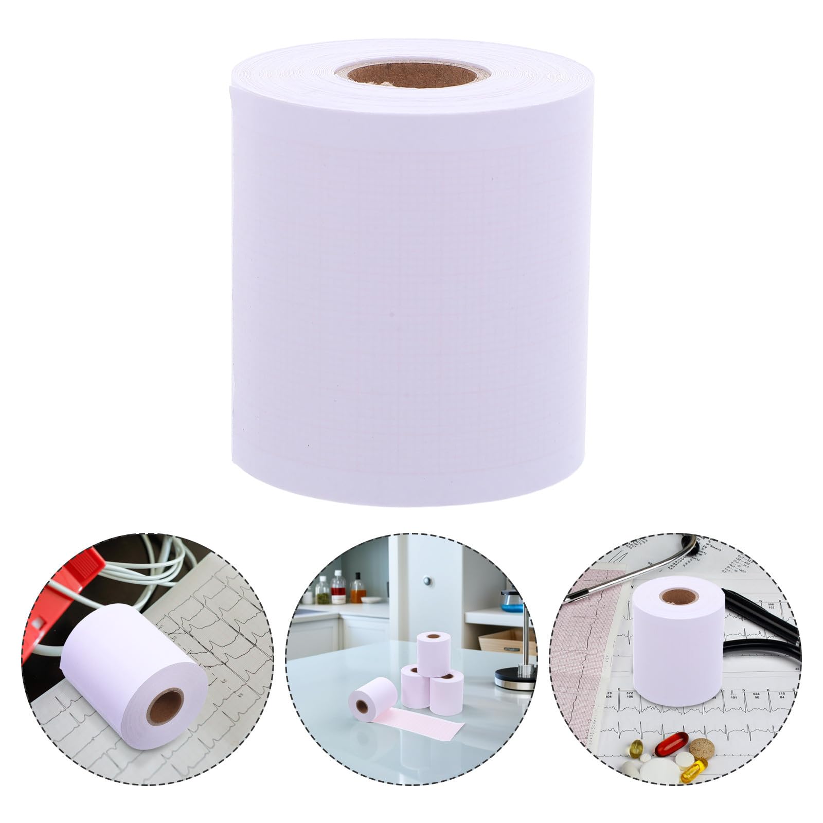 SHINEOFI 10 Rouleaux de Papier Thermique Haute Précision Papier Graphique à Canal Unique 50mm X 20m pour Électrocardiographe Ekg pour Usage Médical en Hôpitaux