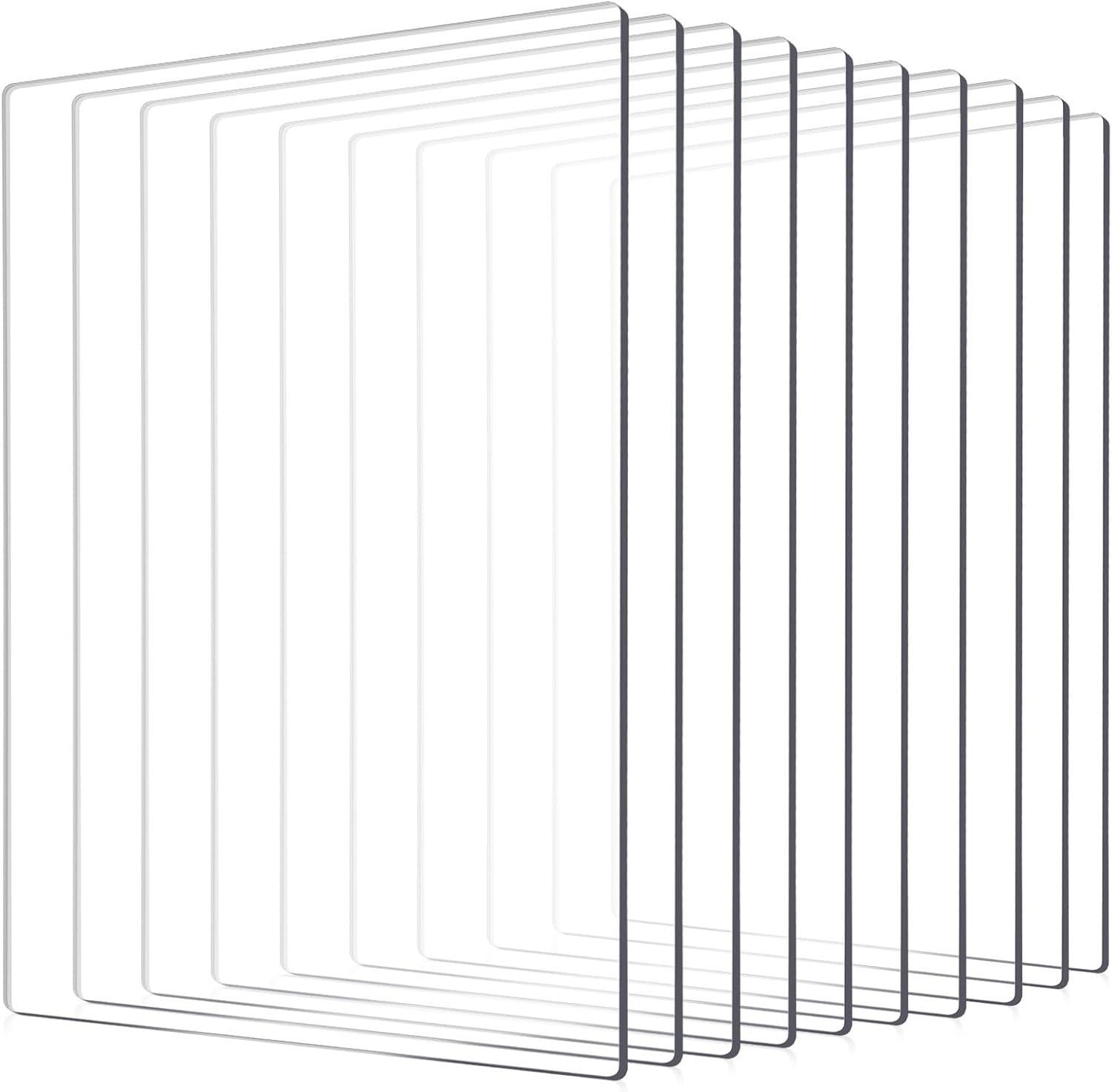 10Pcs 3mm Thickness Transparent Acrylic Cutting Pads, 8.7 x 6.1 Inch Standard Cutting Pads for Die Cuttings Machine, Clear Cuttings Plate for Embossing Crafting