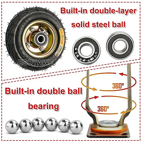 Wytrzymały zestaw cichych kółek pneumatycznych z hamulcami, płyta górna, idealny do wózków meblowych, stołów warsztatowych, płynna mobilność i trwałość