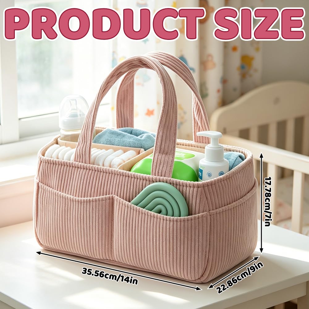 organizer do przechowywania pieluszek, przenośny kosz na pieluchy z przegródkami i uchwytami, duży organizer na pieluchy, diaper caddy z miśkiem, organizer na pieluchy do podróży dla dzieci